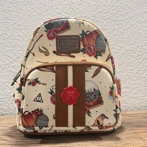 Loungefly Harry Potter Cream and Brown Backpack